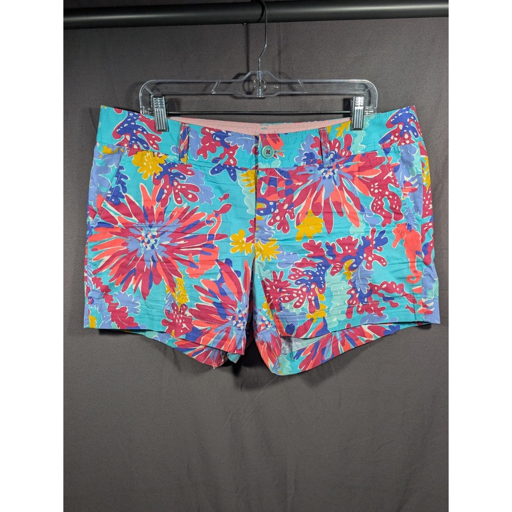 Lilly Pulitzer Callahan Shorts Womens Size 14 Trippin and Sippin Tropical Chino